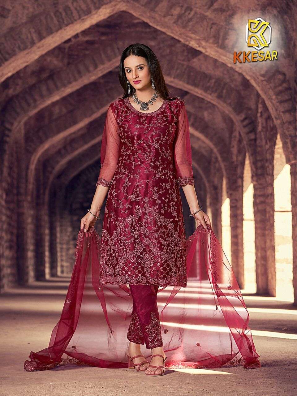 NAIMAT BY NAIMAT FASHION 101 TO 106 SERIES BEAUTIFUL PAKISTANI SUITS STYLISH COLORFUL FANCY CASUAL WEAR & ETHNIC WEAR  NET EMBROIDERED DRESSES AT WHOLESALE PRICE